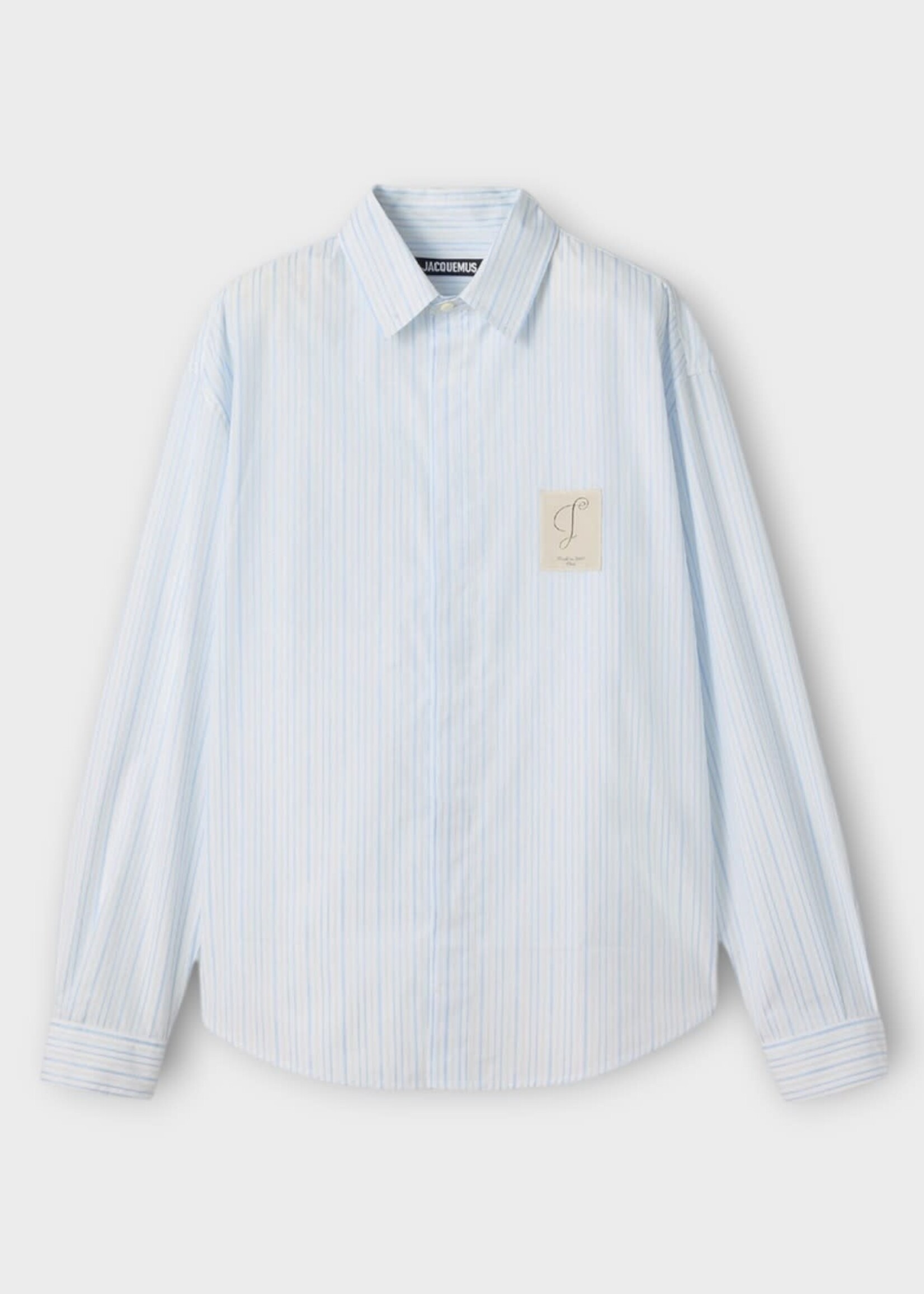 Jacquemus Jacquemus Shirt, Multi, La Chemise Simon ML Cotton Striped Shirt in Light Blue & White