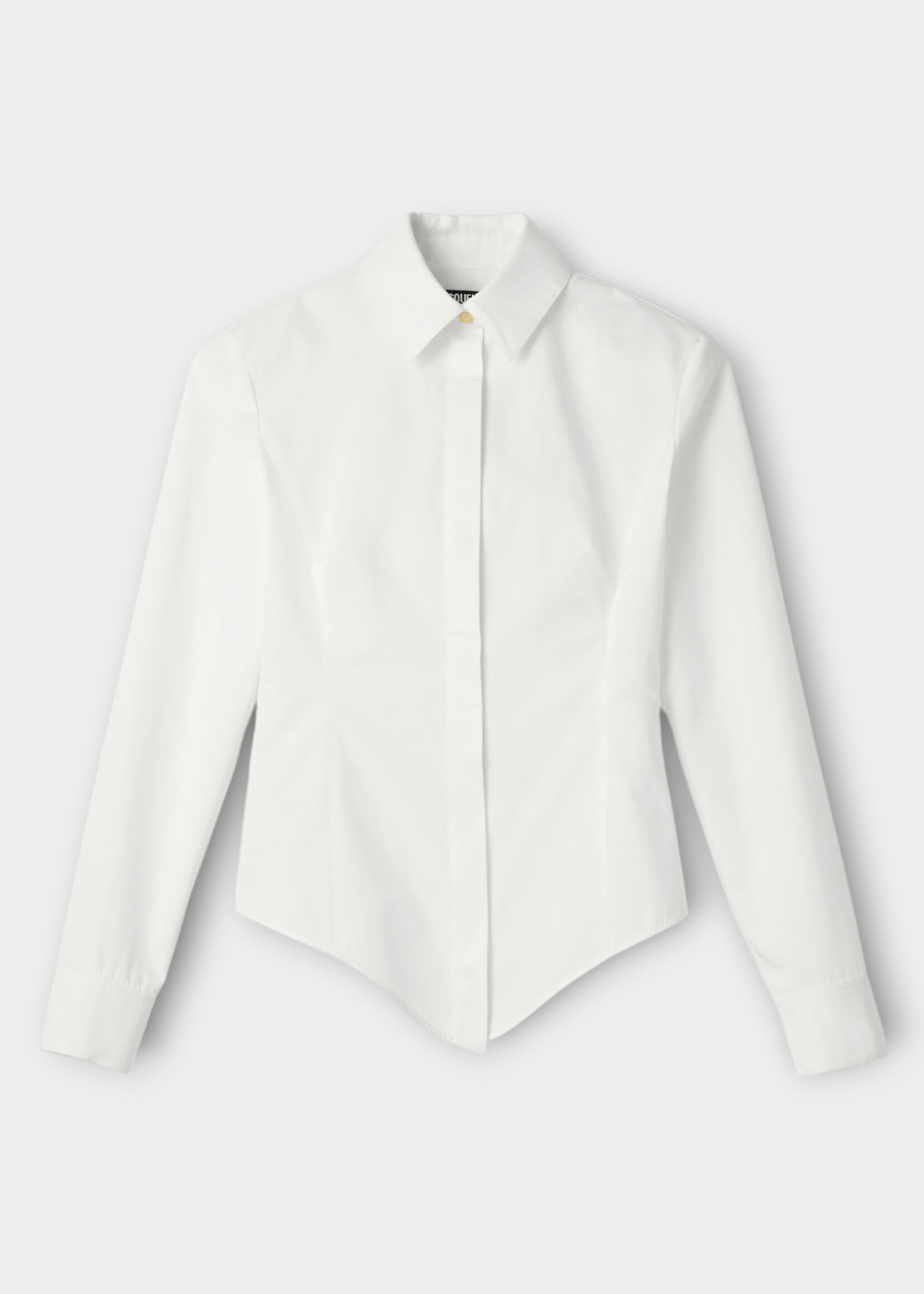 Jacquemus Jacquemus Shirt, White, La Chemise Triangle Cotton Fitted Asymmetric Shirt In White