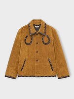 Bode Bode Jacket, Suede Carson Jacket In Tan Brown w/ Studs