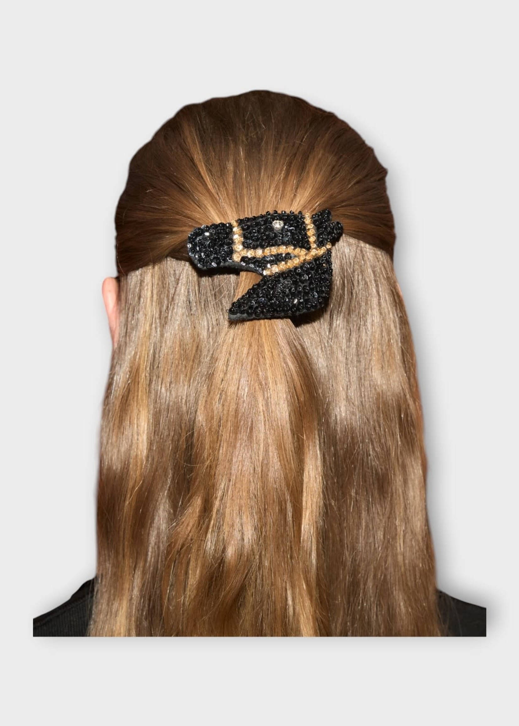 Bode Bode Hair Accessory, Black, Sequin Pony Barette In Black
