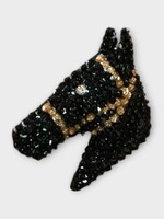 Bode Bode Hair Accessory, Black, Sequin Pony Barette In Black