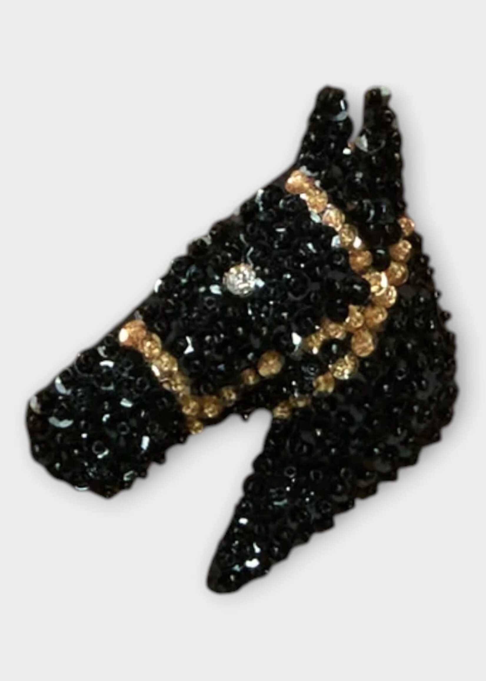 Bode Bode Hair Accessory, Black, Sequin Pony Barette In Black