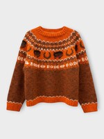 Bode Bode Knitwear, Orange, Alpaca Corral Long Sleeve Sweater In Orange Multi