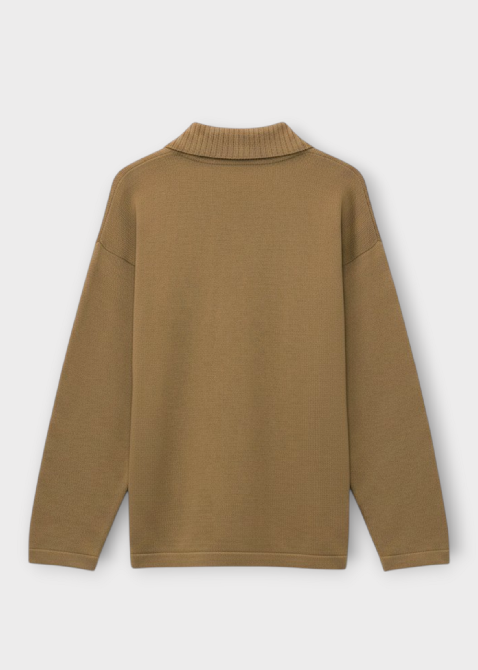 Bode Bode Knitwear, Brown, Wool Cowboy Applique Long Sleeve Polo In Tan