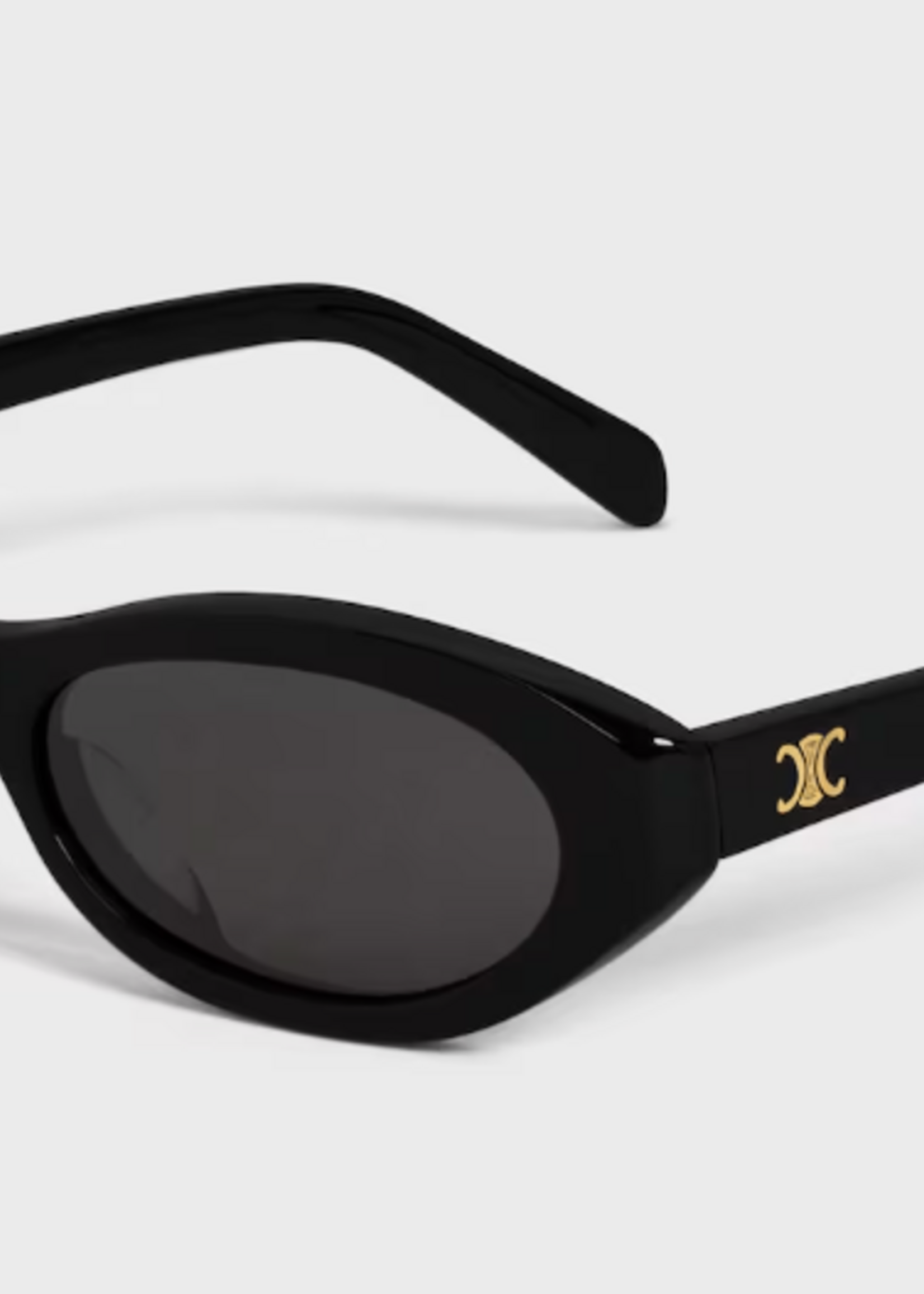 Celine Celine Sunglasses, Black, Triomphe Mini 02 Acetate Frame In Black w/ Smoke Lenses