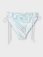 Pucci Pucci Swimwear, Print, Classic Cut Bikini Bottom in Light Blue w/ Marmo Print