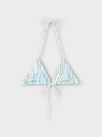 Pucci Pucci Swimwear, Print, Triangle Bikini Top In Light Blue w/ Marmo Print