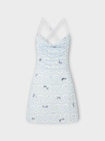 Pucci Pucci Dress, Print, Jersey Satin Mini Dress In Light Blue w/ Onda Print