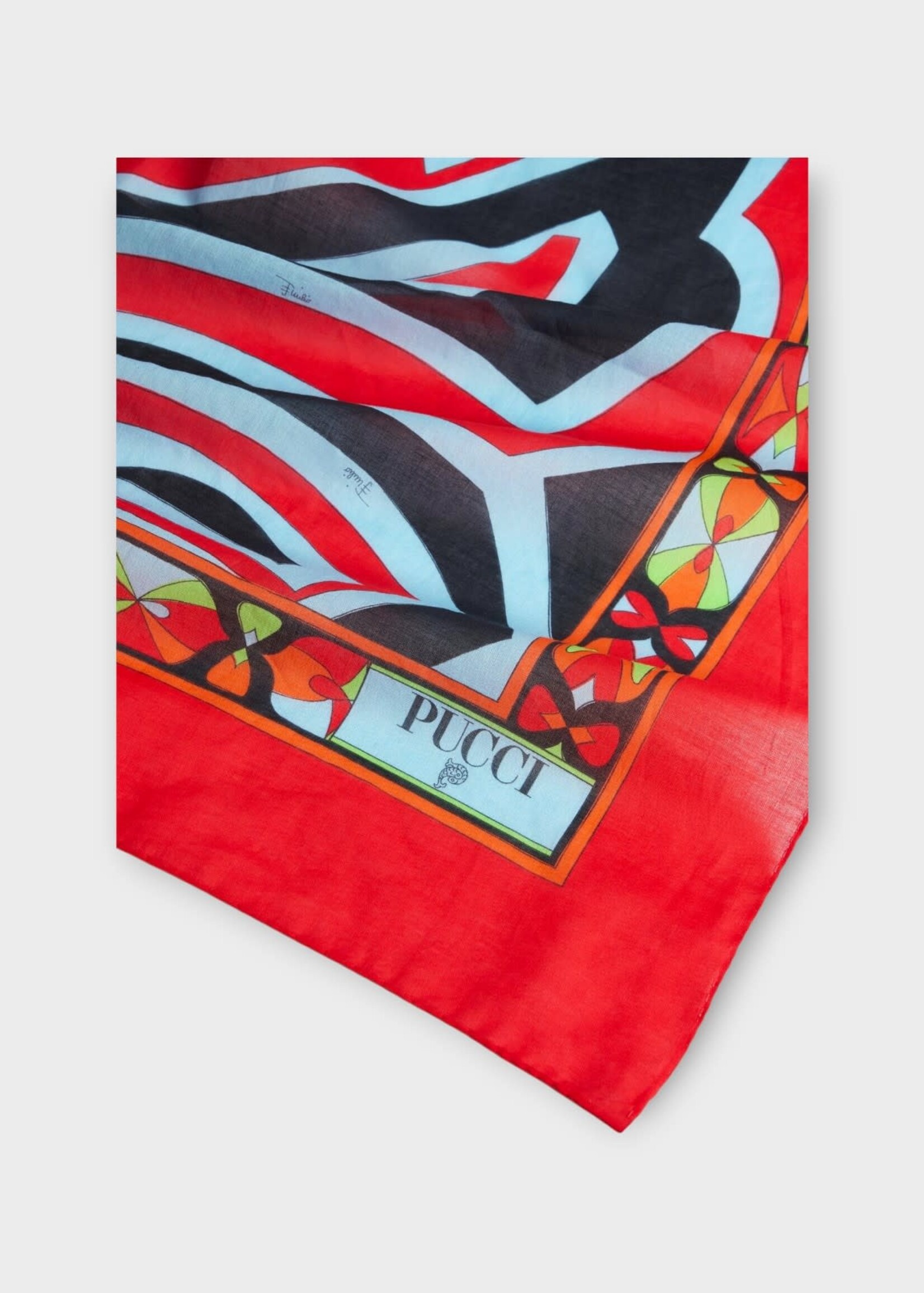 Pucci Pucci Scarf, Print, Cotton Pareo 125X140 Cm In Multicolor w/ Labirinto Print
