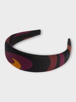 Pucci Pucci Hair Accessory, Print, Silk Twill Hair Band In Bordeaux & Gold w/ Marmo Print