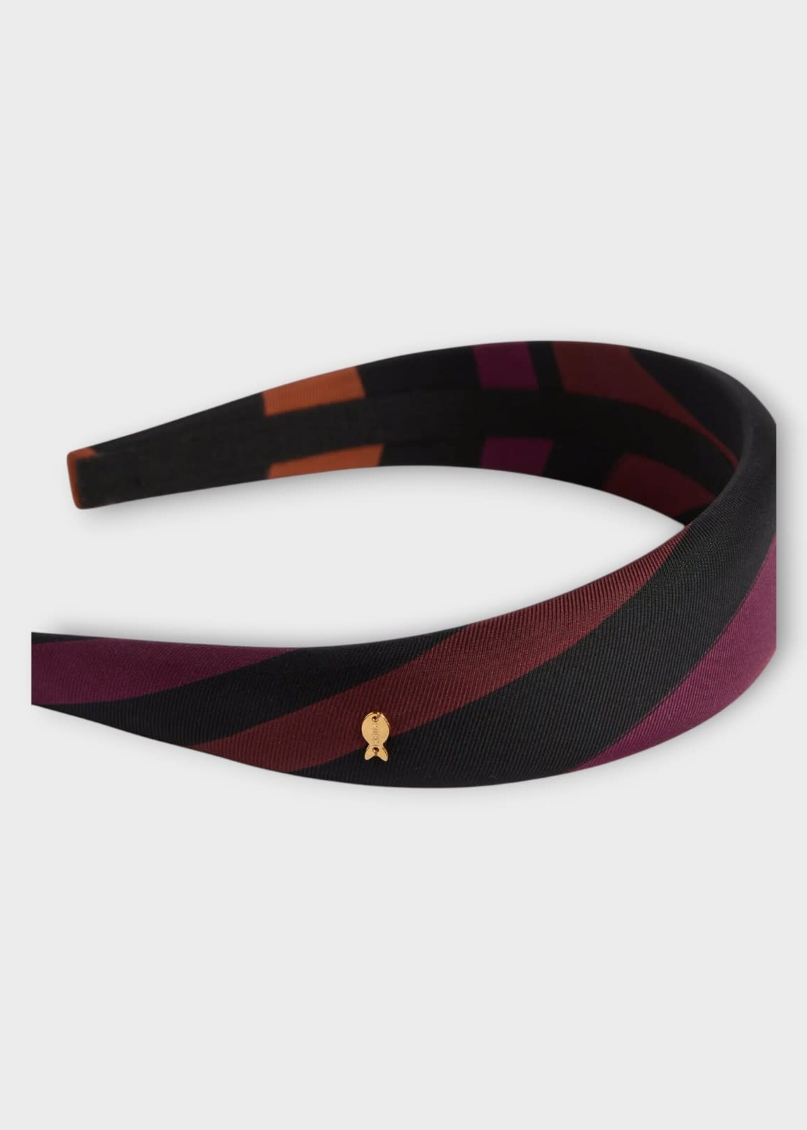 Pucci Pucci Hair Accessory, Print, Silk Twill Hair Band In Bordeaux & Gold w/ Marmo Print