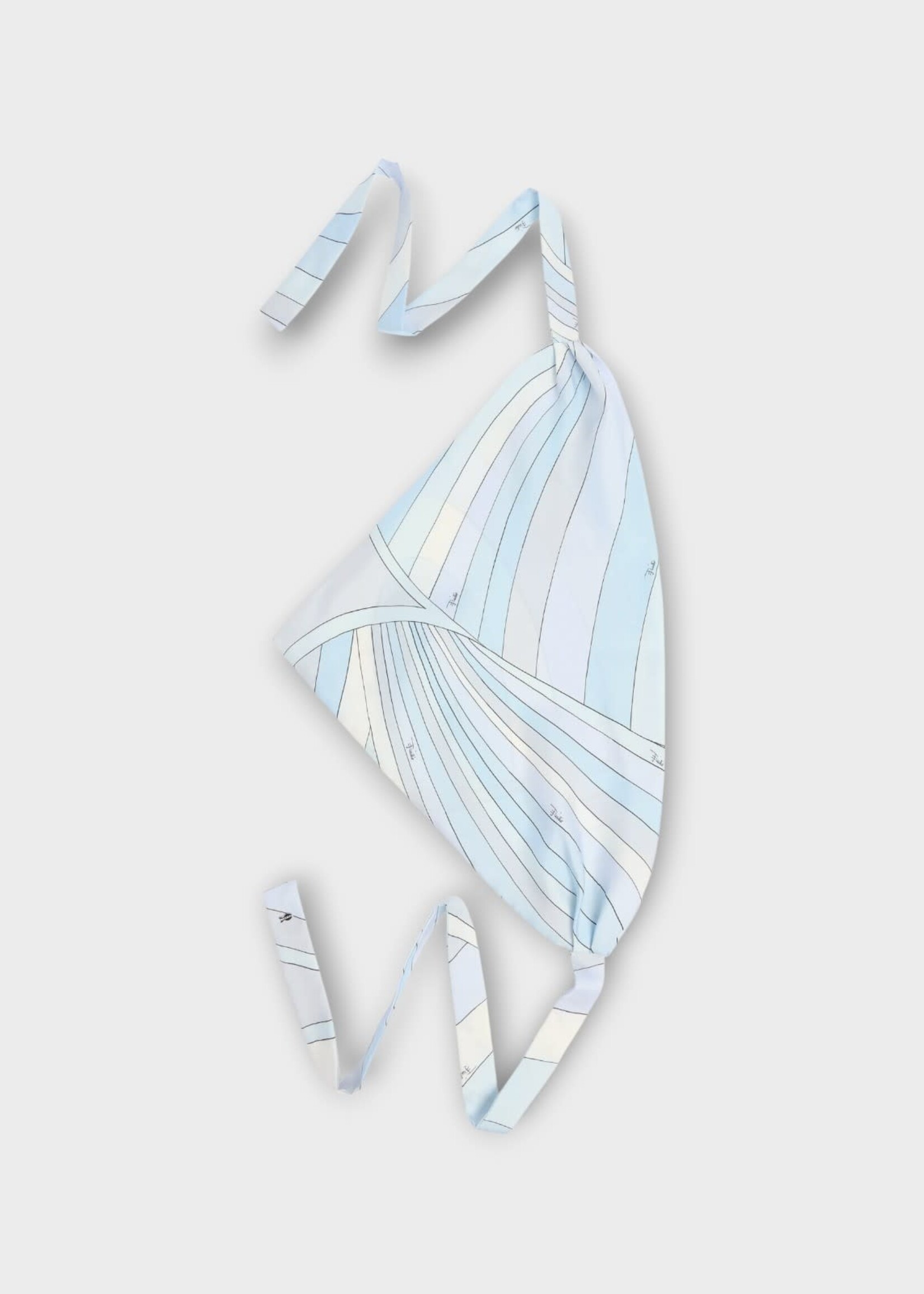 Pucci Pucci Hair Accessory, Print, Silk Twill Headscarf In Light Blue w/ Iride Print