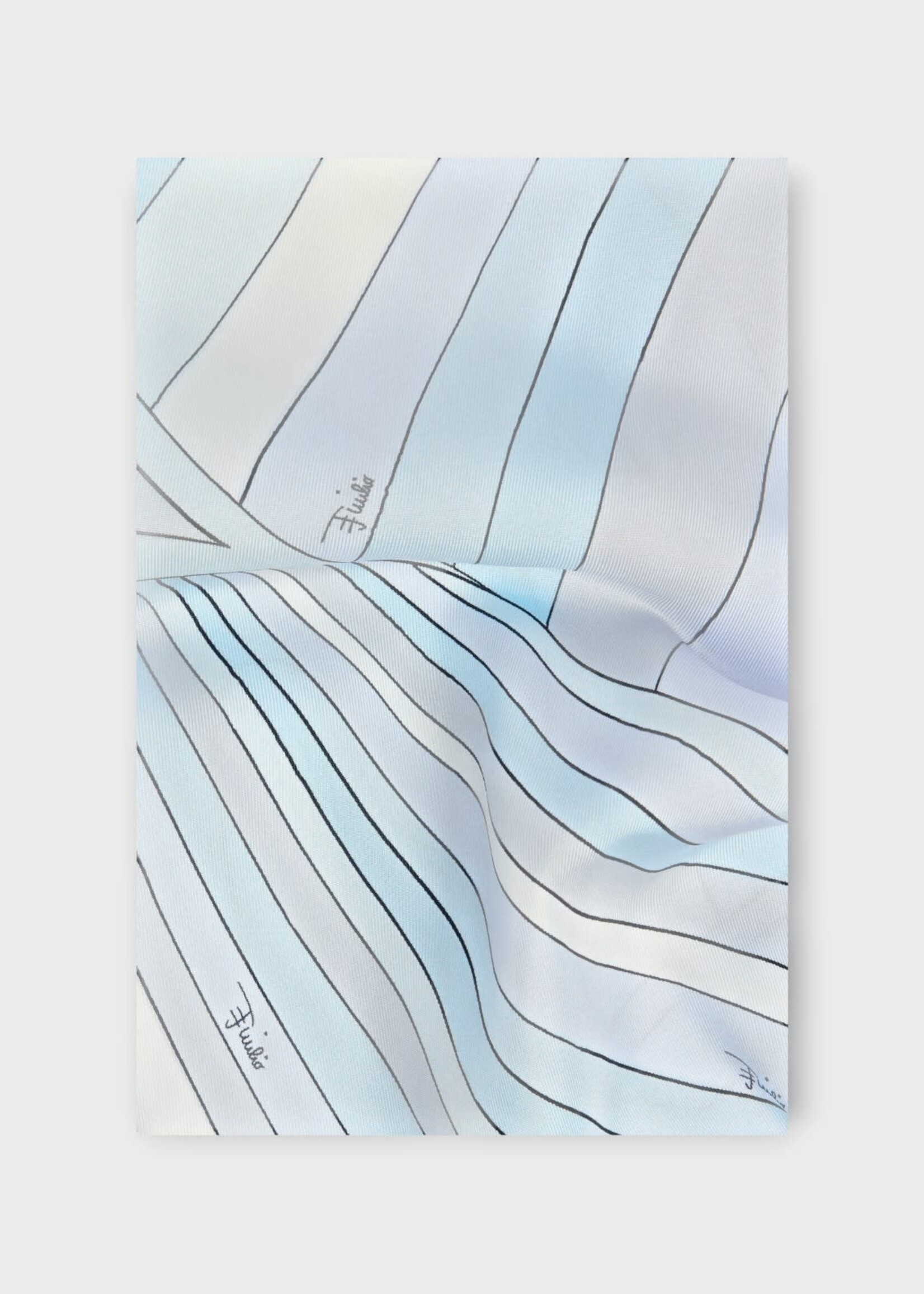 Pucci Pucci Hair Accessory, Print, Silk Twill Headscarf In Light Blue w/ Iride Print
