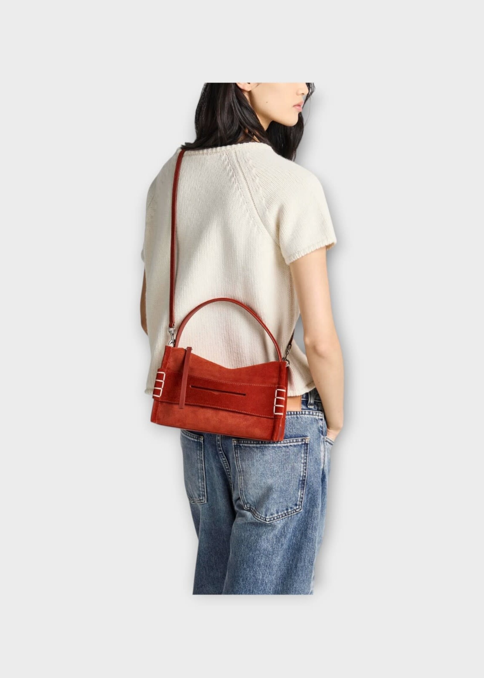 J.W. Anderson J.W. Anderson Bag, Red, Small Loafer Suede Bag In Rust