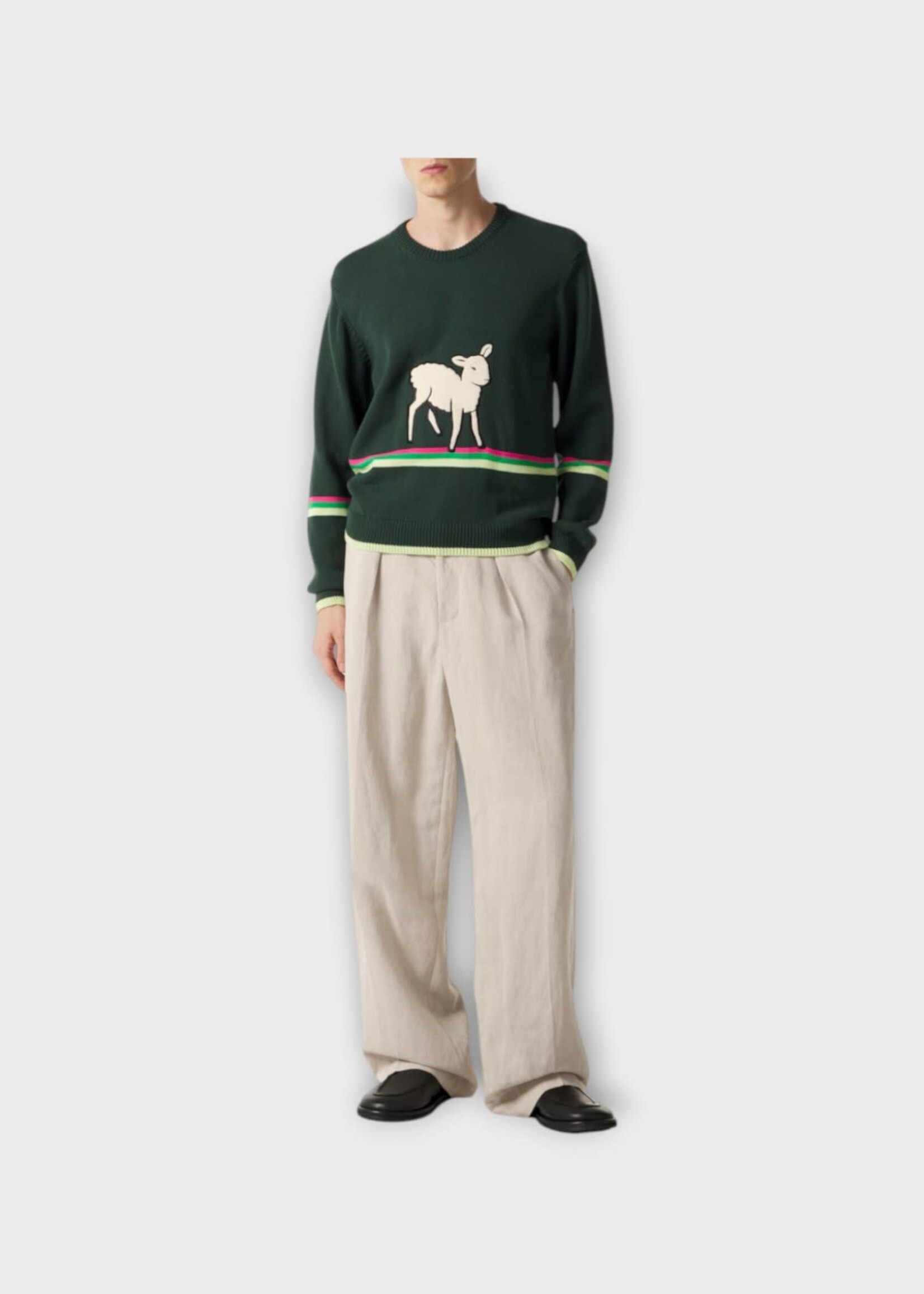 J.W. Anderson J.W. Anderson Trousers, Beige, Linen Blend Single Pleat Trousers In Natural
