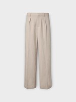 J.W. Anderson J.W. Anderson Trousers, Beige, Linen Blend Single Pleat Trousers In Natural