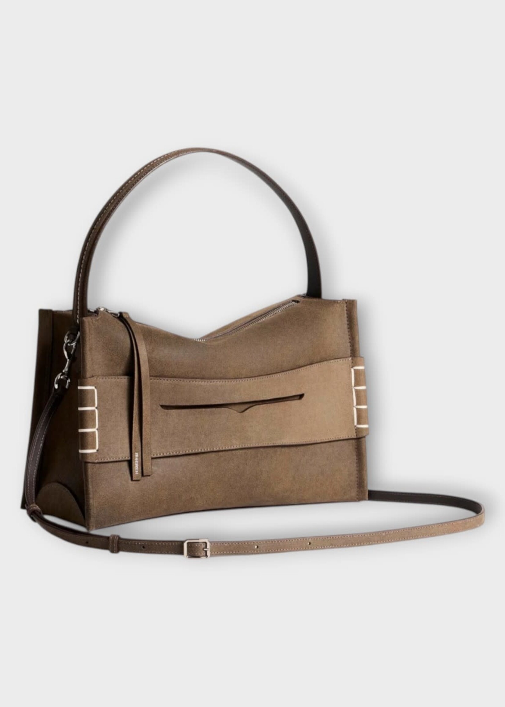 J.W. Anderson J.W. Anderson Bag, Grey, Medium Loafer Suede Bag In Dark Taupe