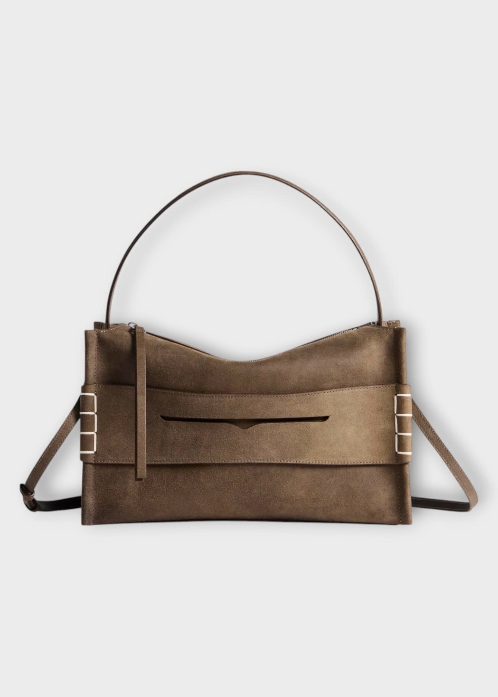 J.W. Anderson J.W. Anderson Bag, Grey, Medium Loafer Suede Bag In Dark Taupe