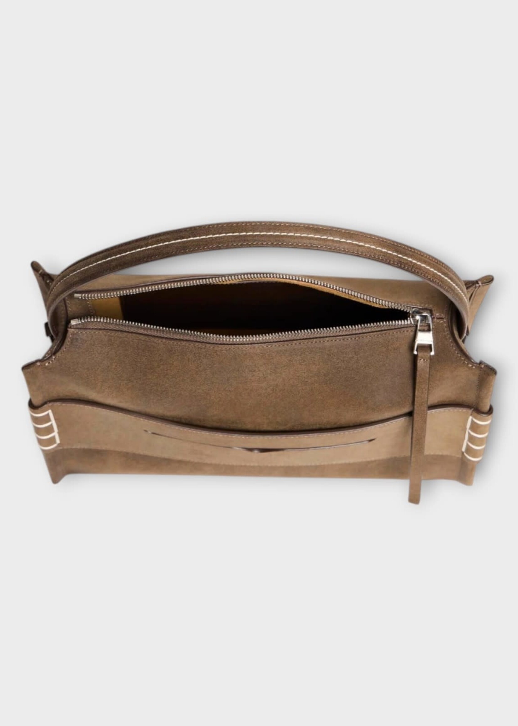 J.W. Anderson J.W. Anderson Bag, Grey, Medium Loafer Suede Bag In Dark Taupe