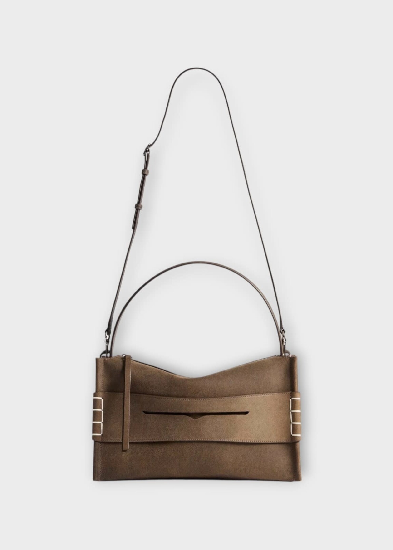 J.W. Anderson J.W. Anderson Bag, Grey, Medium Loafer Suede Bag In Dark Taupe