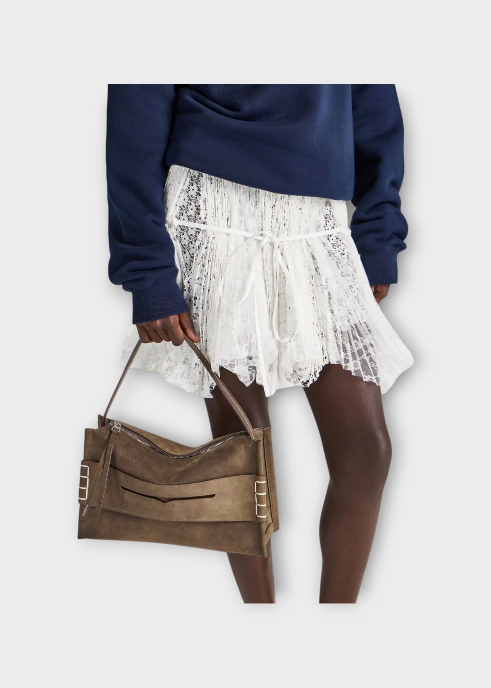 J.W. Anderson J.W. Anderson Bag, Grey, Medium Loafer Suede Bag In Dark Taupe