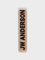 J.W. Anderson J.W. Anderson Scarf, Multi, Virgin Wool & Alpaca Logo Scarf in Brown & White