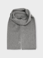 Jacquemus Jacquemus Scarf, Grey, L'Echarpe Tailleur Wool & Cashmere Fringed Scarf In Dark Grey w/ Embroidery
