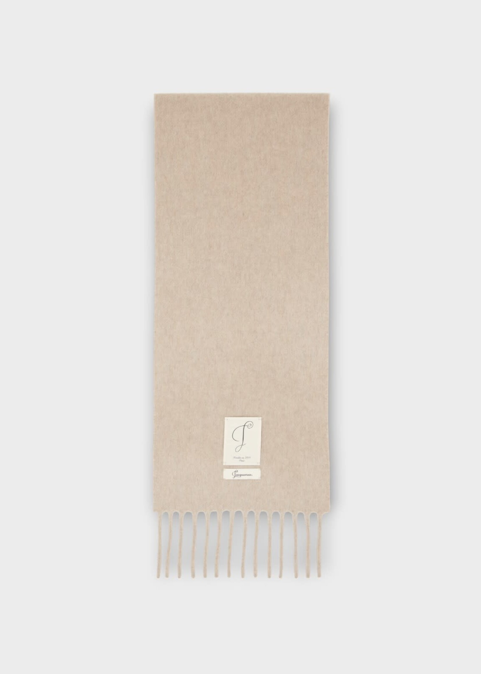 Jacquemus Jacquemus Scarf, Beige, L'Echarpe Cavallo Wool Fringed Scarf In Beige