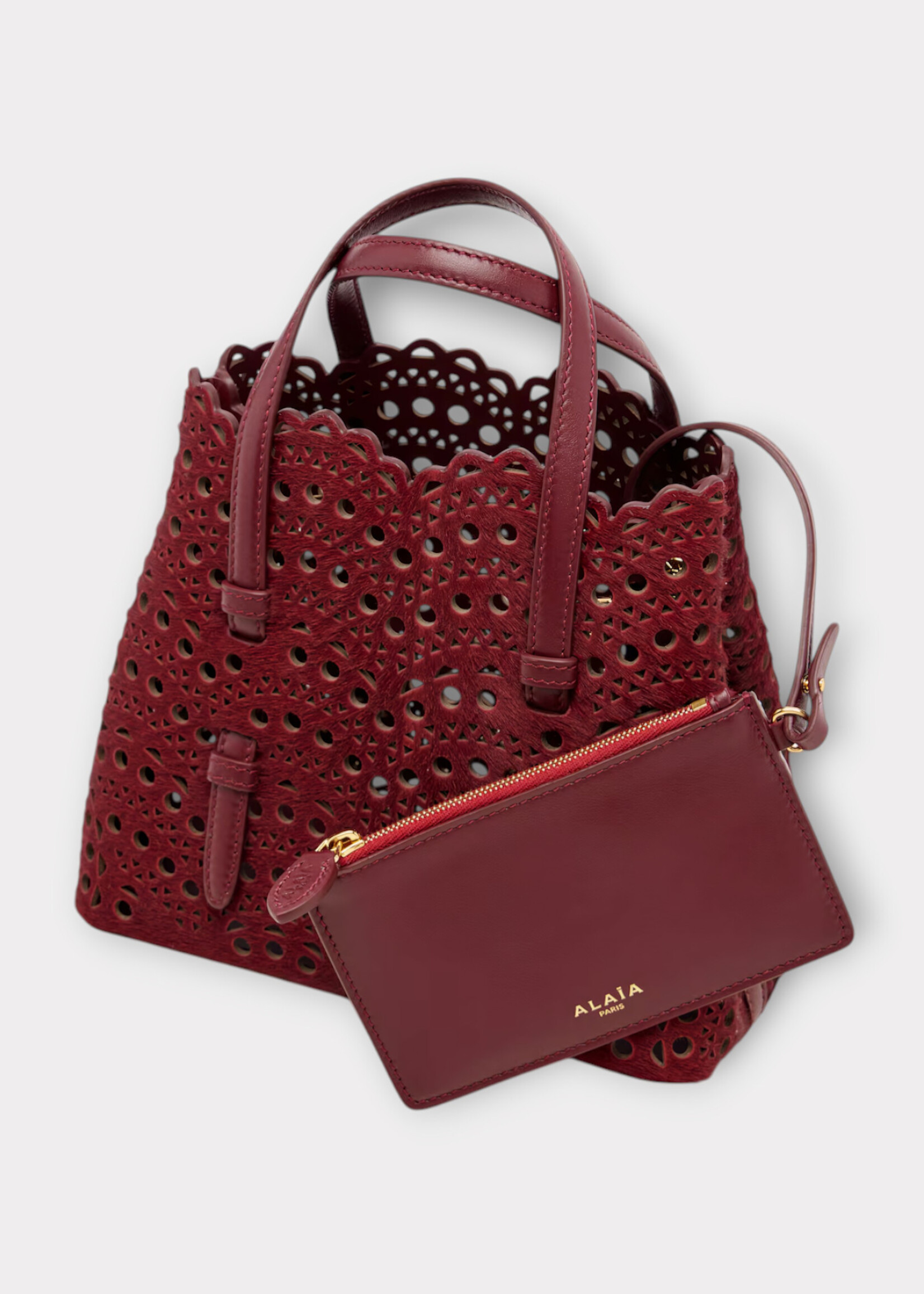 Alaia Alaia Bag, Red, Mina 20 Haircalf Tote Bag In Cerise