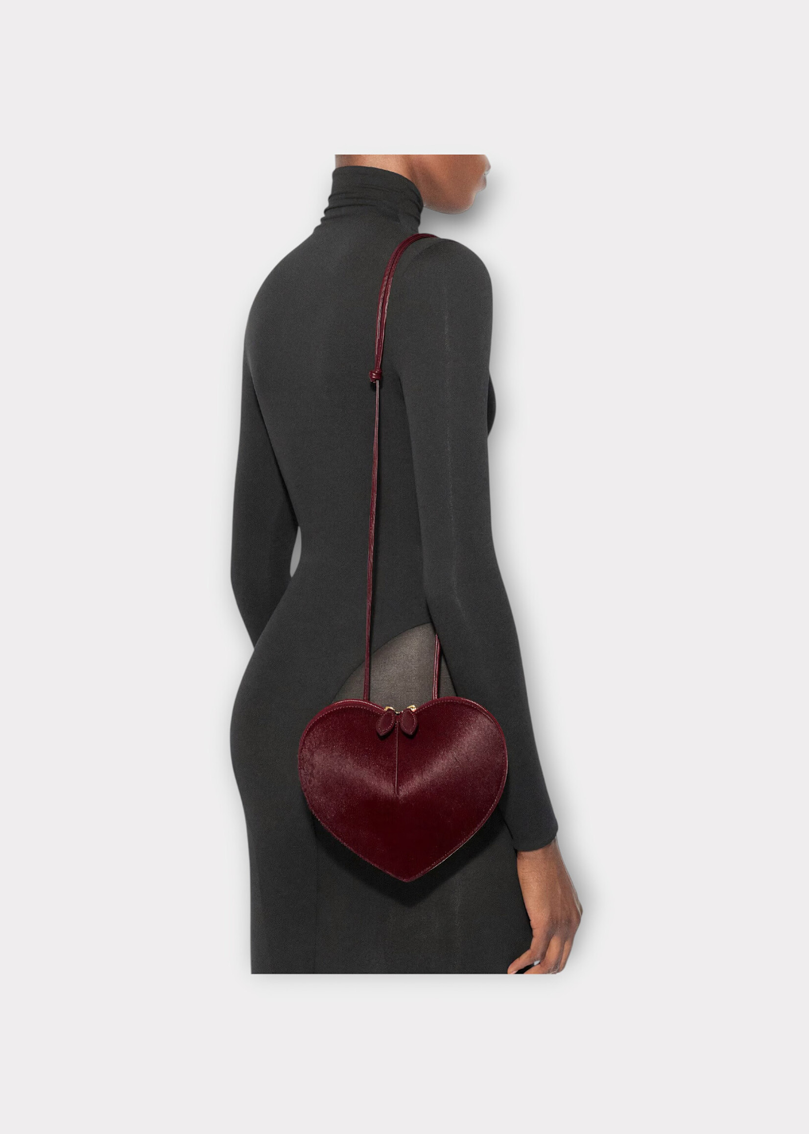 Alaia Alaia Bag, Red, Coeur Bi Material Haircalf Shoulder Bag In Cerise