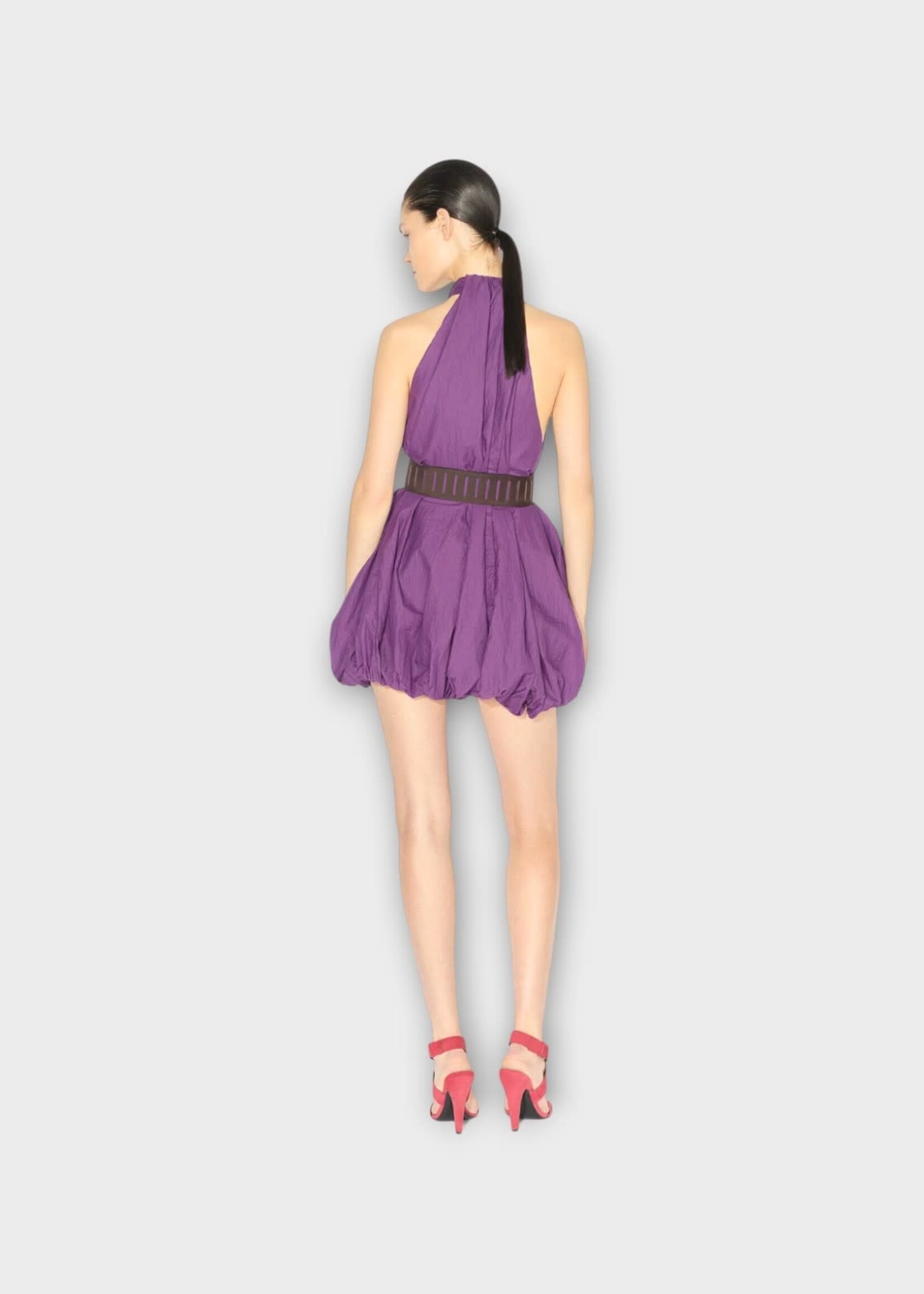 Alaia Alaia Dress, Purple, Halter Neck Balloon Mini Dress In Violet