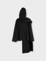 Alaia Alaia Coat, Black, Double Face Wool Wrap Coat In Noir