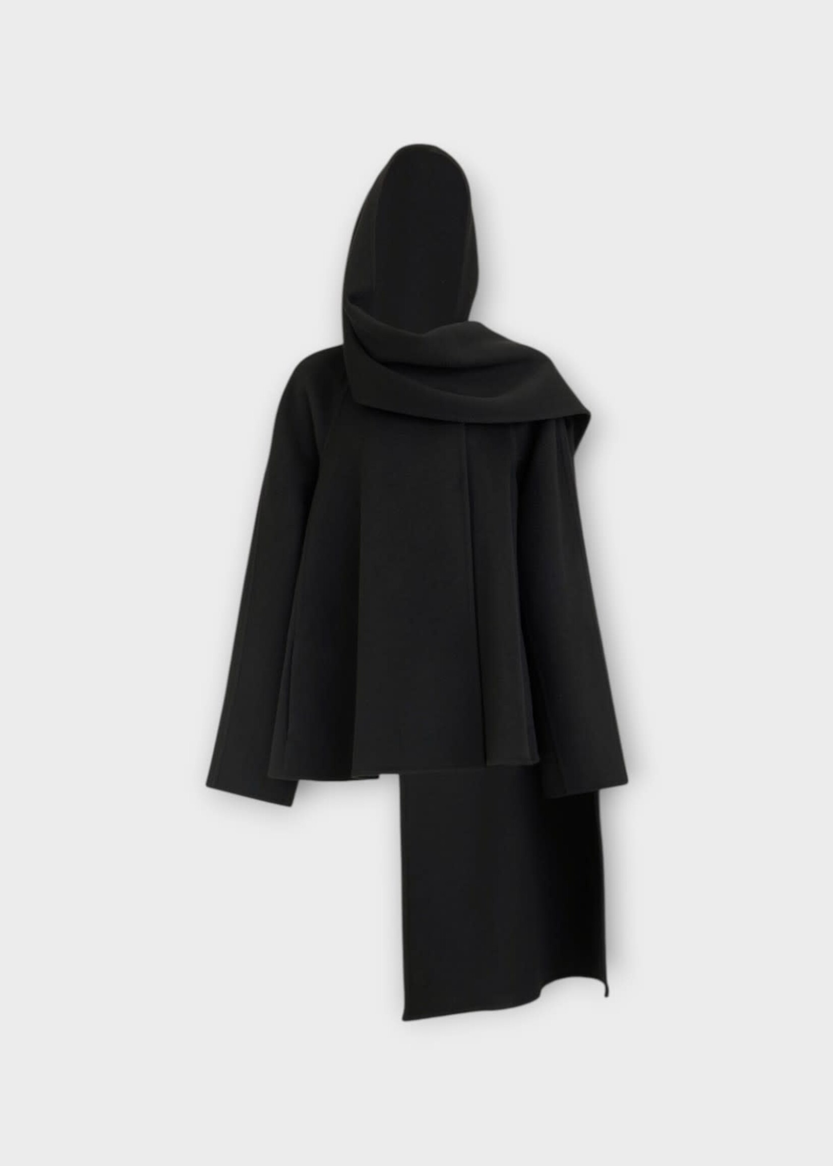 Alaia Alaia Coat, Black, Double Face Wool Wrap Coat In Noir