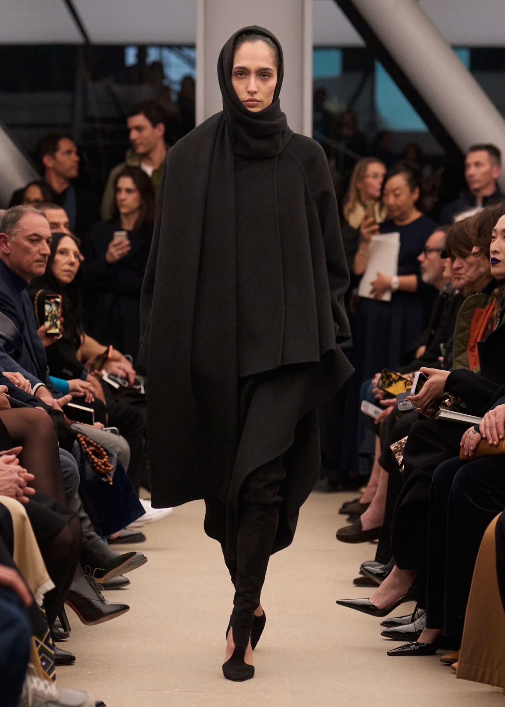 Alaia Alaia Coat, Black, Double Face Wool Wrap Coat In Noir
