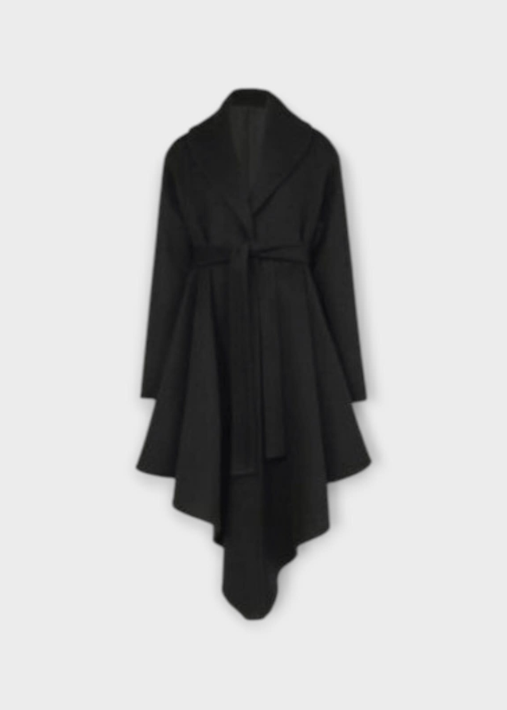 Alaia Alaia Coat, Black, Double Face Wool Wrap Coat In Noir