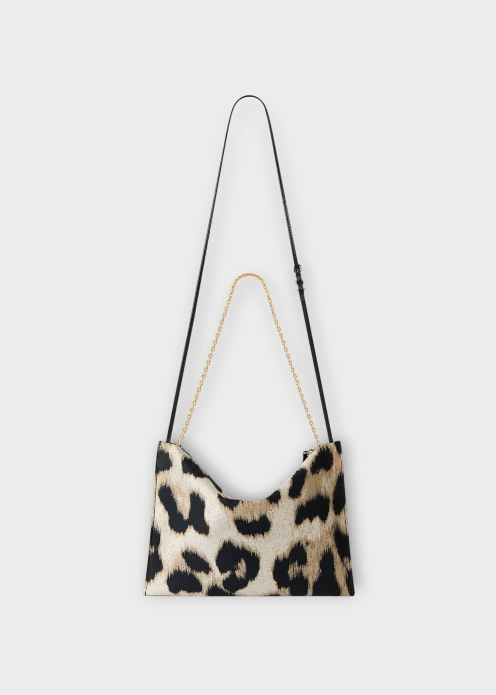 Givenchy Givenchy Bag, Black, Voyou Pouch In Black & Beige w/ Leopard Print