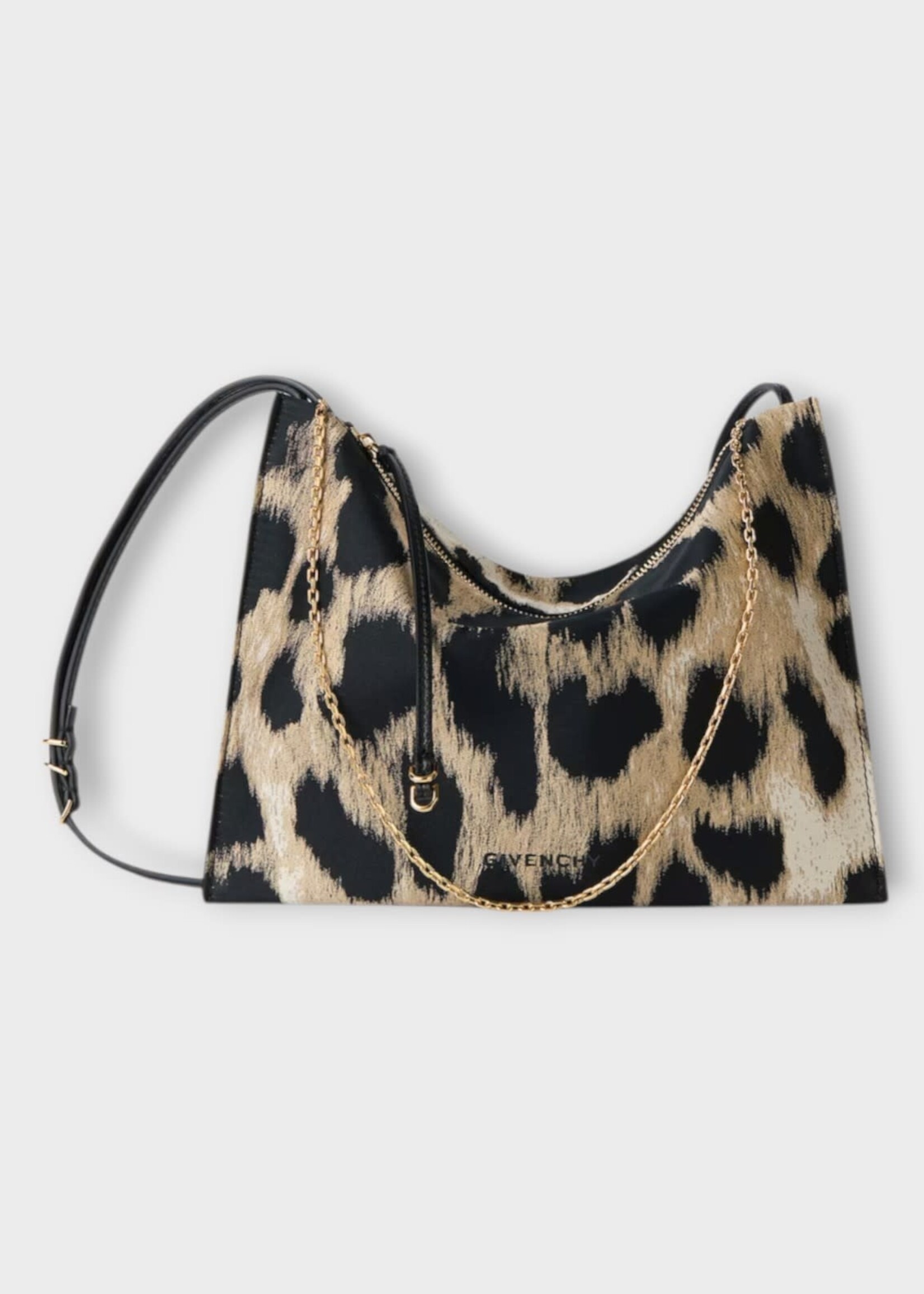 Givenchy Givenchy Bag, Black, Voyou Pouch In Black & Beige w/ Leopard Print