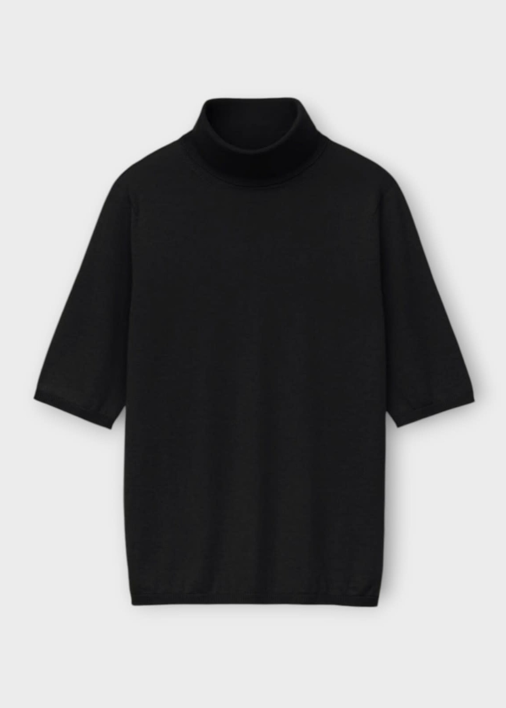 Iris Von Arnim Iris von Arnim Knitwear, Black, Rockdale Cashmere Short Sleeve Top In Black