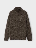 Iris Von Arnim Iris von Arnim Knitwear, Brown, Malvina Cashmere Turtle Neck Sweater In Black & Taupe