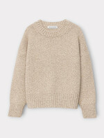 Iris Von Arnim Iris von Arnim Knitwear, Beige, Maisie Cashmere Crew Neck Sweater In Alabaster & Ecru