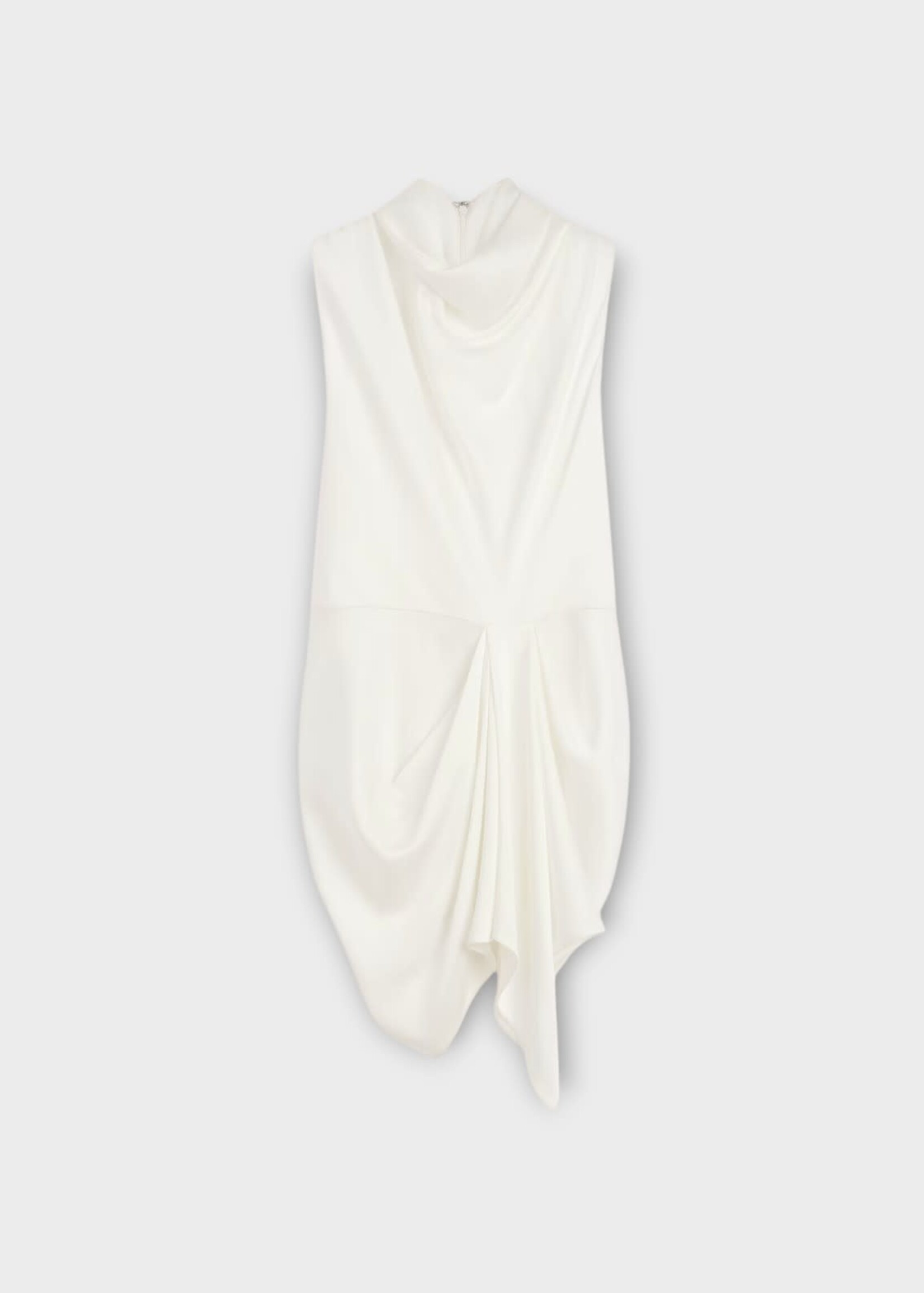 Givenchy Givenchy Top, White, Satin Draped Top In Off White