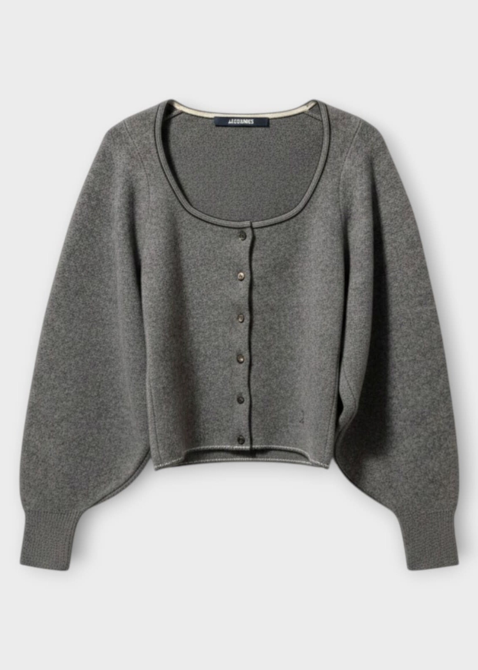 Jacquemus Jacquemus Knitwear, Grey, Le Cardigan Tempo Wool & Cashmere Round Neck Cardigan In Multi-Grey