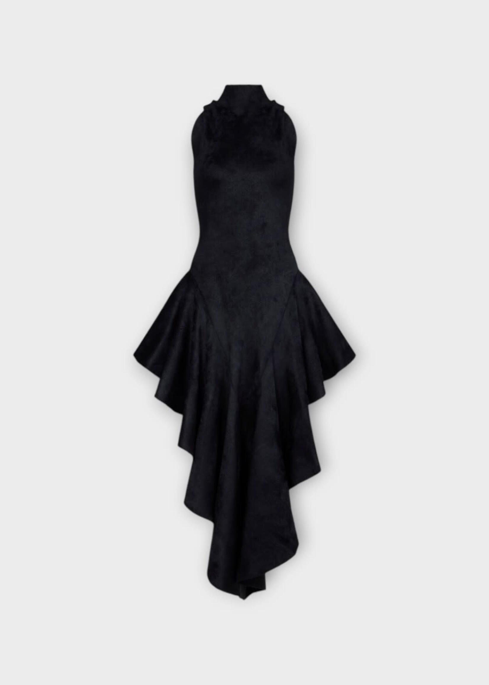 Alaia Alaia Dress, Black, Velvet Pointed Tailored Dress In Noir Alaia