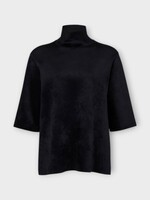 Alaia Alaia T-Shirt, Black, Velvet Boxy Tailored T-Shirt In Noir Alaia