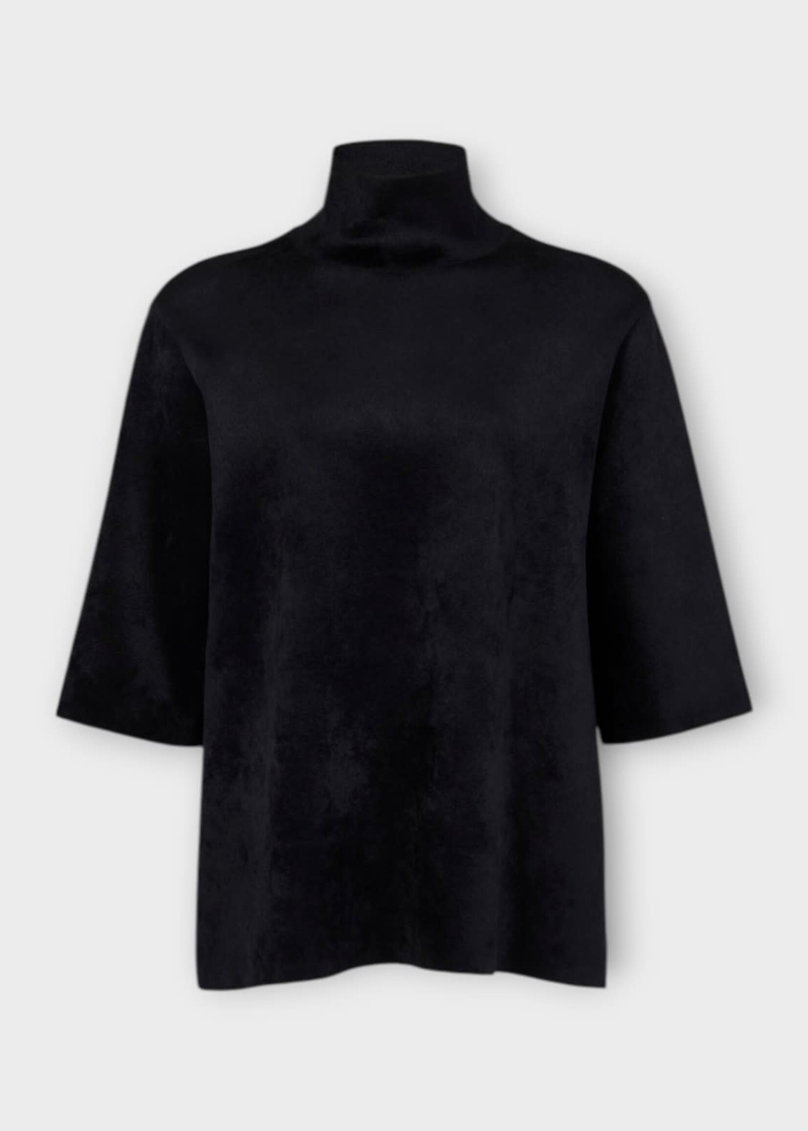 Alaia Alaia T-Shirt, Black, Velvet Boxy Tailored T-Shirt In Noir Alaia