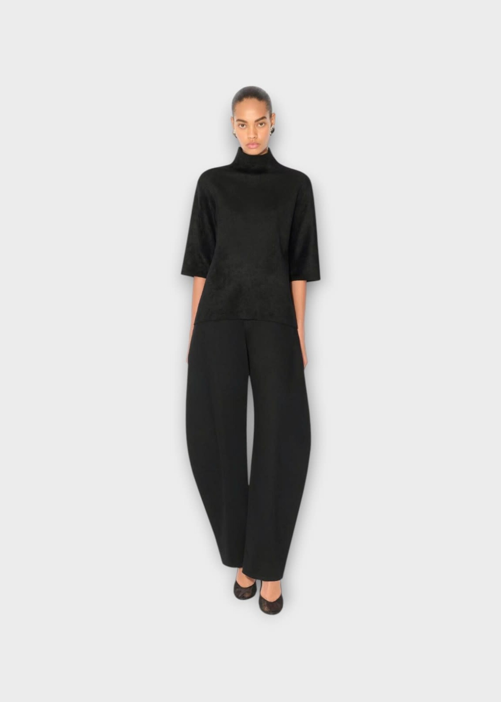 Alaia Alaia T-Shirt, Black, Velvet Boxy Tailored T-Shirt In Noir Alaia
