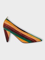 Loewe Loewe Heels, Multi, Origami Cubic Pump 85 Skived Leather In Yellow & Multicolor