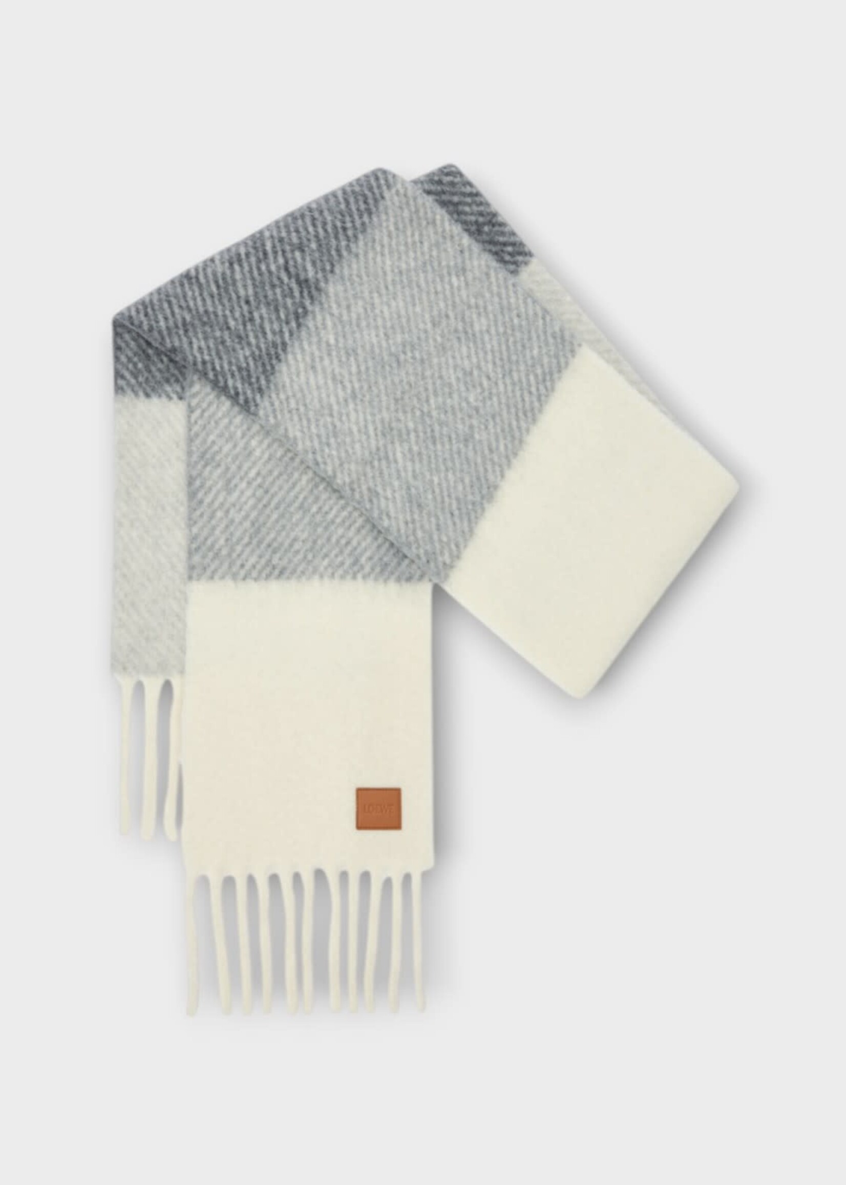 Loewe Loewe Scarf, Multi, Alpaca 27X212 Striped Scarf In Red & Brown w/ Fringes