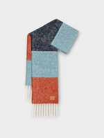 Loewe Loewe Scarf, Multi, Alpaca 27X212 Striped Scarf In Red & Blue w/ Fringes