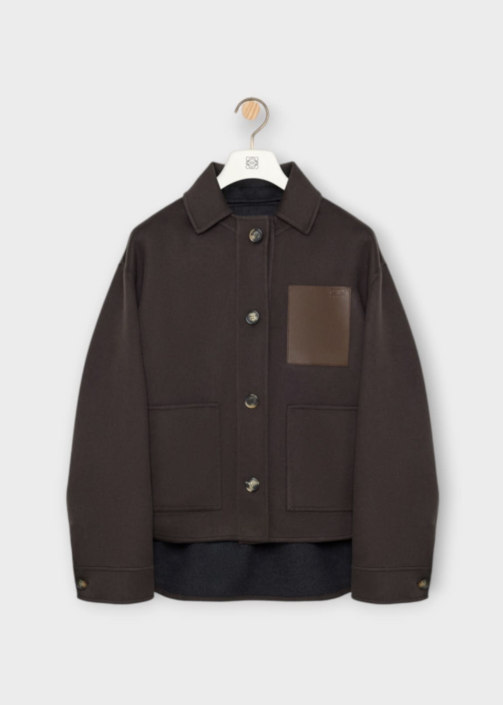 Loewe Loewe Jacket, Brown, Wool & Cashmere Workwear Jacket In Brown & Grey